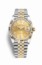 Réplique montre Rolex Datejust 36 Jaune Roles jaune 18 ct 126233 m126233-0015