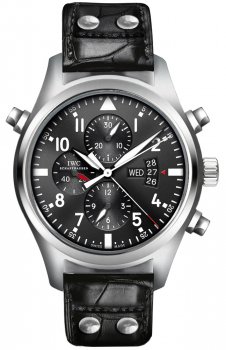 Réplique IWC Montres d'Aviateur Montre Double Chronographe Acier IW377801