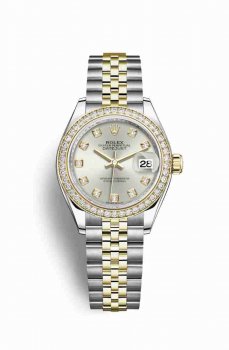 Réplique montre Rolex Datejust 28 Jaune Roles jaune 18 ct 279383RBR m279383rbr-0007