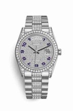 Réplique montre Rolex Day-Date 36 Cosses en blanc de 118389 Cadran de m118389-0020