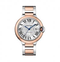 Replique Montre Cartier Ballon Bleu de Cartier Argent Dial 18kt Or Rose & Acier Unisex W2BB0034