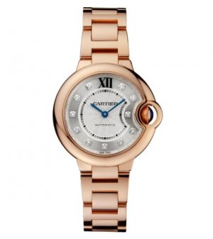 Copie de Cartier Ballon Bleu 33mm Or Rose Diamants WJBB0062