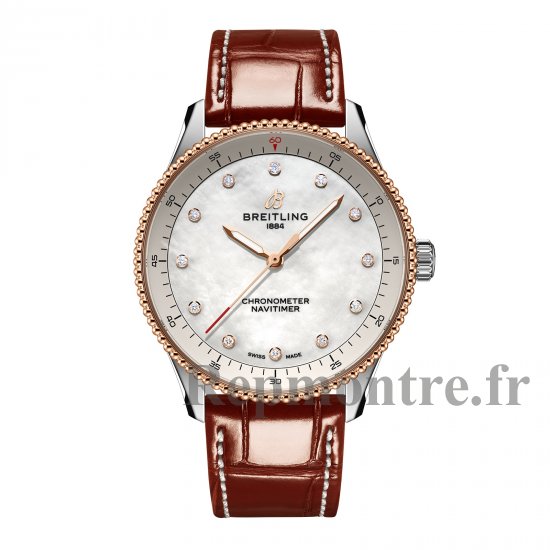 Replique montre Breitling Navitimer 32 mm pour femme Alligator en nacre blanche U77320E61A1P1 - Cliquez sur l'image pour la fermer