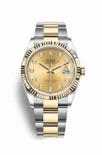 Réplique montre Rolex Datejust 36 Jaune Roles jaune 18 ct 126233 m126233-0018