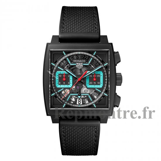TAG Heuer Monaco Chronographe 39mm Montre Replique Homme Titane Turquoise CBL2184.FT6236 - Cliquez sur l'image pour la fermer