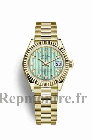 Réplique montre Rolex Datejust 28 jaune 18 ct 279178 Menthe verte en semble Cadran m279178-0027 - Cliquez sur l'image pour la fermer