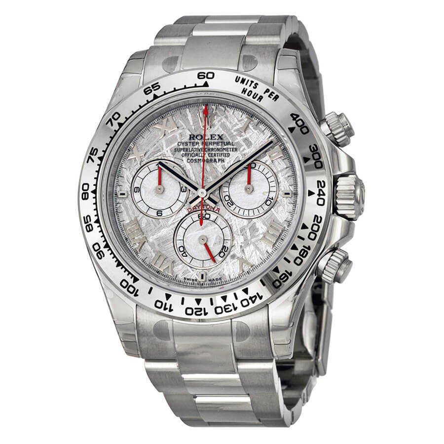 Rolex Cosmograph Daytona Meteorite Roman Dial 116509 Oyster Bracelet 18k Montre en or blanc