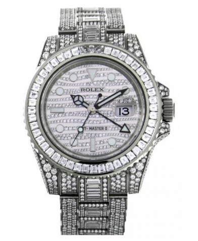 Réplique Rolex GMT Master II Or Blanc Cadran Diamant 116769 TBR