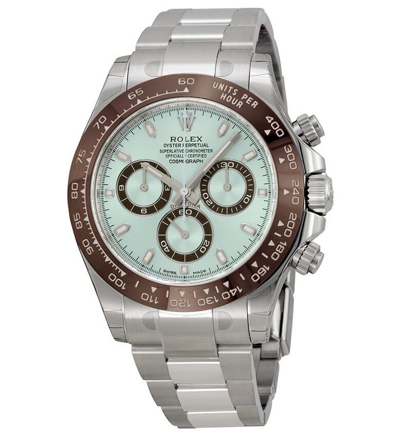 Réplique Rolex Cosmograph Daytona La glace Bleu Cadran Platine Oyster IBLSO 116506