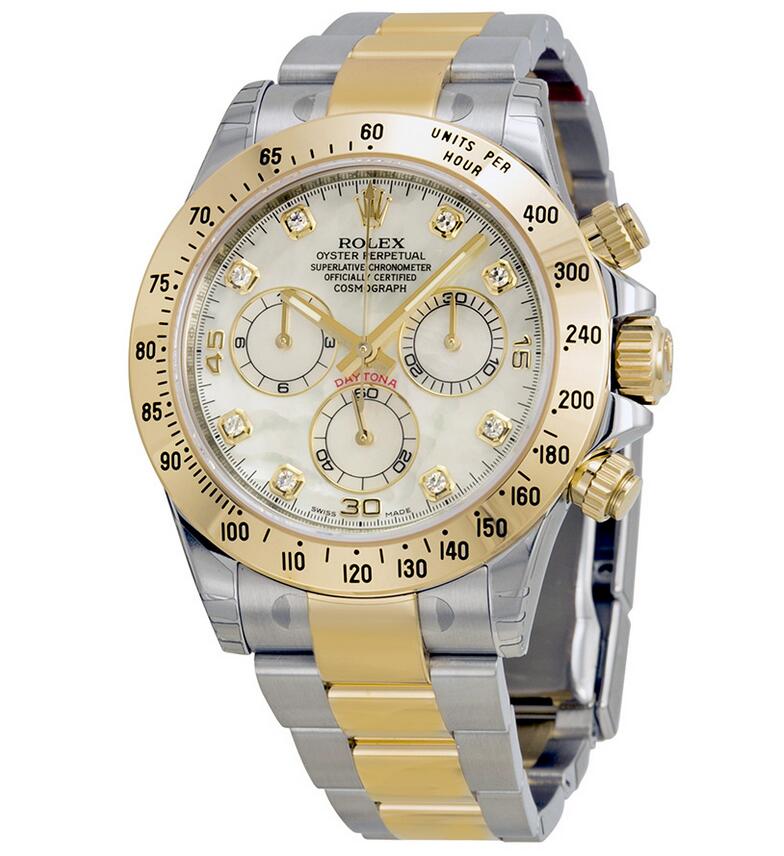 Réplique Rolex Cosmograph Daytona Diamant mere de perle Cadran Oyster Bracelet 116523-MDO