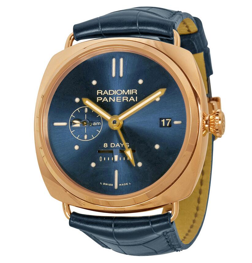 Réplique Panerai Radiomir 8 Days GMT Oro Rosso Mecanique Bleu Cadran PAM00538