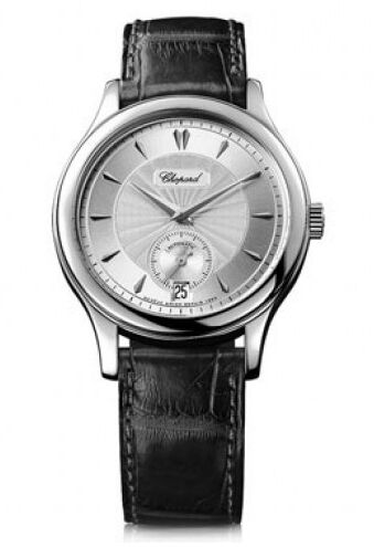 Chopard L.U.C Classic 1860 argent Dial Noir Cuir Automatique hommes Réplique Montre 161860-1003