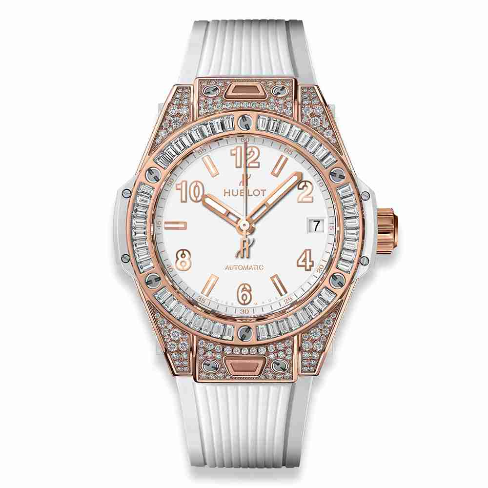 AAA de haute Réplique montre Hublot Big Bang UN Clic King Blanc Bijoux 39mm 465.OE.2080.RW.0904