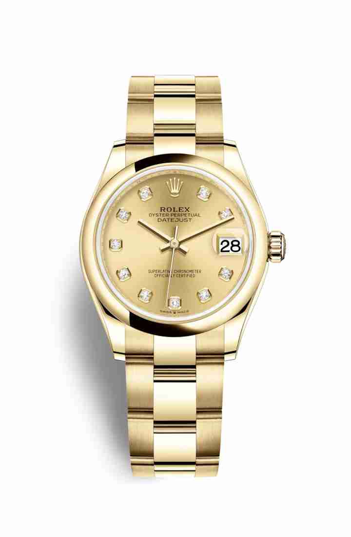 Réplique montre Rolex Datejust 31 jaune 278248 Champagne Set Cadran m278248-0013