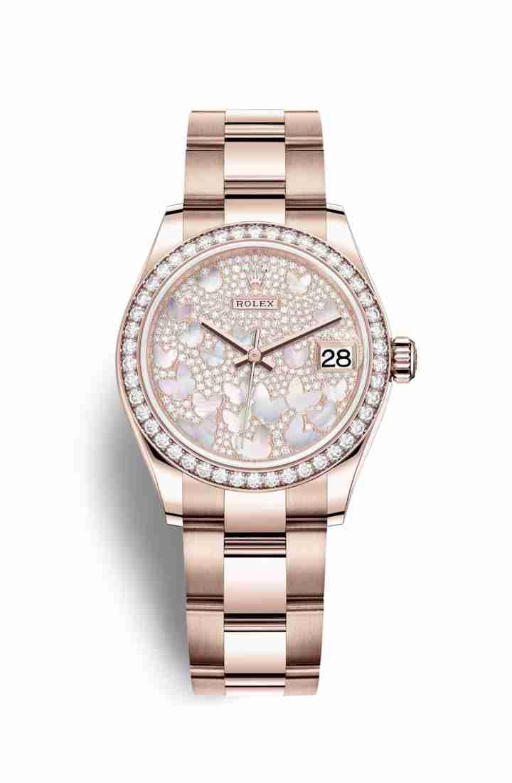 Réplique montre Rolex Datejust 31 Everose 278285RBR de nacre papillon Cadran m278285rbr-0009