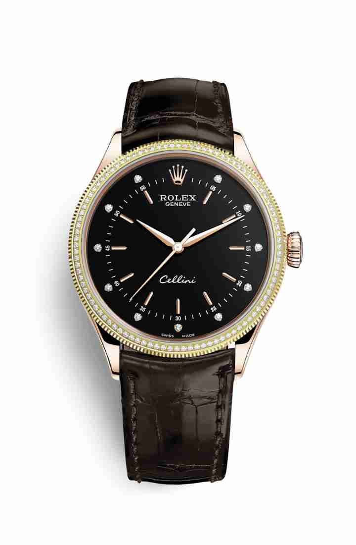 Imitation-Copie-Contrefait de Rolex Cellini Time 18 ct Everose 50605RBR m50