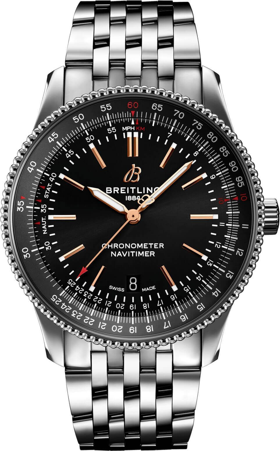 Réplique de Breitling Navitimer Automatique 41 Cadran Noir Acier Inoxydable A17326241B1A1