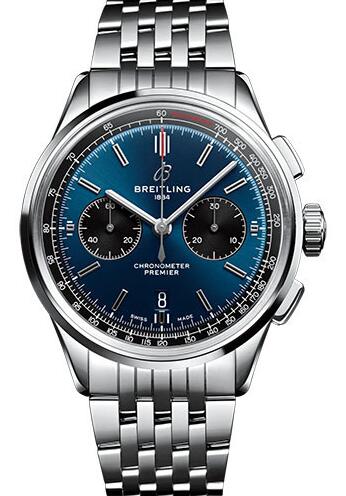 Réplique de Breitling Premier B01 Chronographe 42 Cadran Bleu Acier Inoxydable Homme