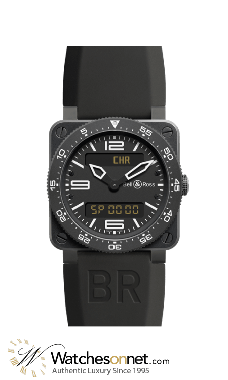 Réplique montre Homme Bell & Ross Aviation Cadran Noir PVD Noir BR0392-AVIA-CA