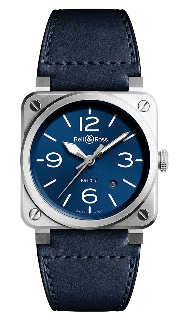 Réplique montre Homme Bell & Ross Instruments Blue Steel BR0392-BLU-ST / SCA