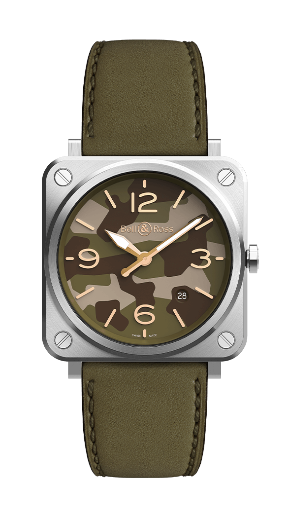 Réplique Montre homme Bell & Ross Instruments Green Camo BRS-CK-ST / SCA