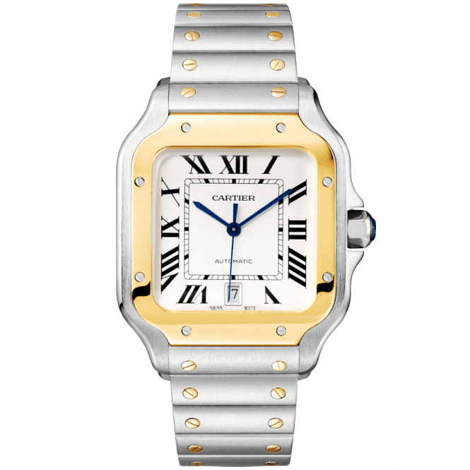 Cartier Santos de Cartier Large Acier & Or Jaune 18 Carats W2SA0009