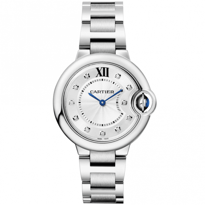 Réplique de Cartier Ballon Bleu de Cartier 33mm cadran en acier diamant W4BB0020