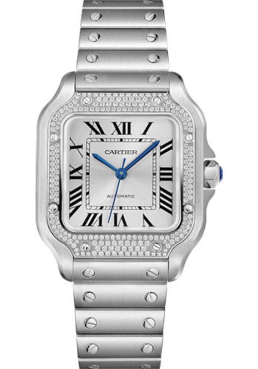 Replique Cartier Santos Medium Diamond With Interchangeable W4SA0005