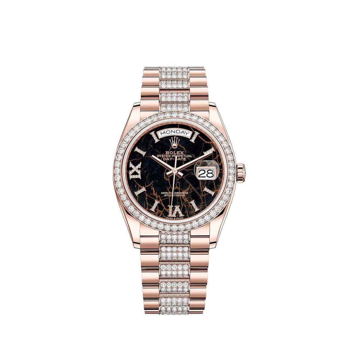 Haute qualite Replique Rolex Day Date 36 montre 18 ct Everose gold M128345RBR 0045