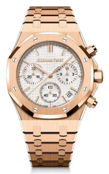 Copie de Audemars Piguet Royal Oak Chronographe Automatique Or Rose 41mm Cadran blanc 26240OR.OO.1320OR.03