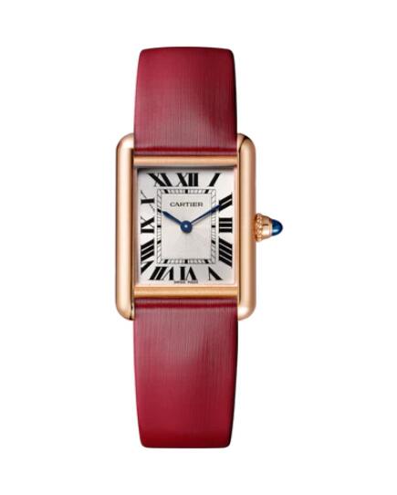 Copie de Cartier Tank Louis Petit Or Rose Leather WGTA0061