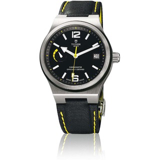 Réplique Tudor North Flag 91210N Montre jaune accentuee Bracelet en cuir noir