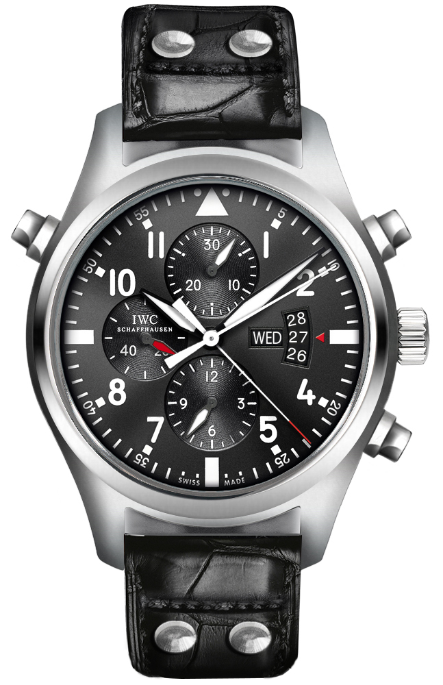 Réplique IWC Montres d'Aviateur Montre Double Chronographe Acier IW377801