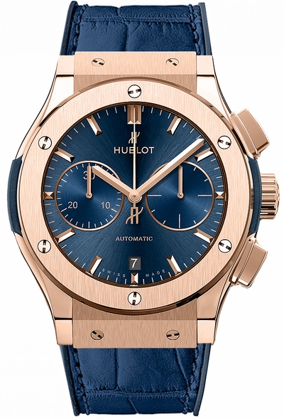 Hublot Classic Fusion Bleu Chronograph King gold Réplique Montre 521.OX.7180.LR