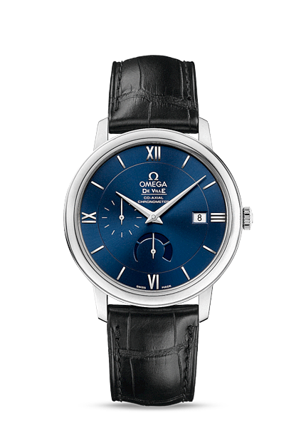 Réplique Omega DeVille Power Reserve Men Bleu Dial Montre 424.13.40.21.03.001